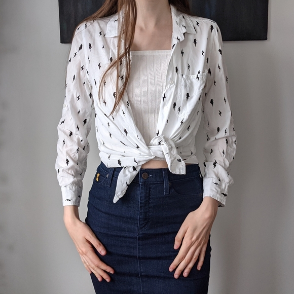 Lightning Bolt Print Button Up from Velvet Heart - Picture 3 of 5